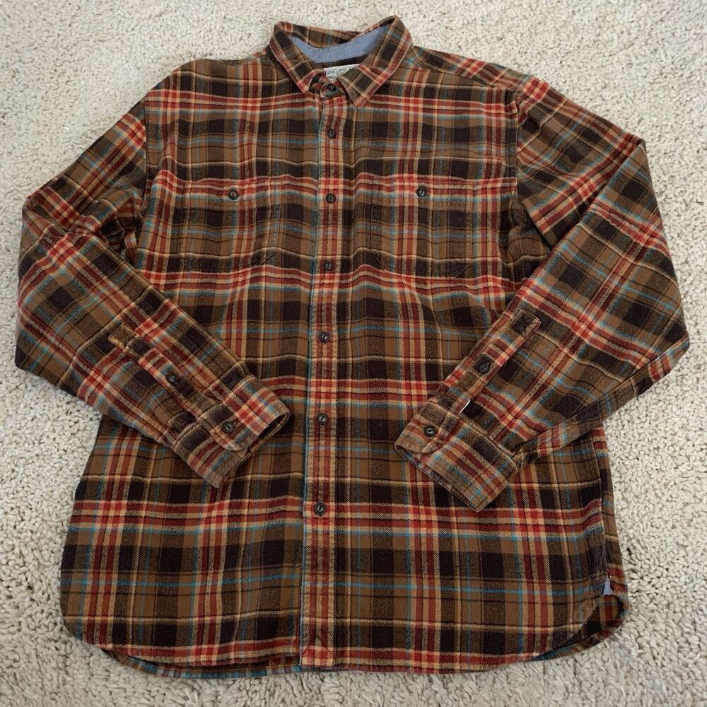 LUCKY Brand Shirt Mens Large Classic Fit Multi Plaid Woven Long Sleeve Cotton
